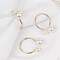 Gold 10 Metal 2.5" Napkin Rings White Faux Pearls Party Events Home Decorations